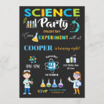 Mad Science Party Birthday Invitation Boy<br><div class="desc">Personalize this awesome science party invitation with your child's name, age and party details easily and quickly, simply press the customise it button to further re-arrange and format the style and placement of the text. Some of the images can be moved around to accommodate your party details. (c) The Happy...</div>