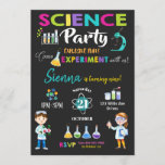 Mad Science Party Birthday Invitation Girl<br><div class="desc">Personalize this awesome science party invitation with your child's name, age and party details easily and quickly, simply press the customise it button to further re-arrange and format the style and placement of the text. Some of the images can be moved around to accommodate your party details. (c) The Happy...</div>