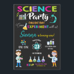 Mad Science Party Birthday Invitation Girl<br><div class="desc">Personalize this awesome science party invitation with your child's name, age and party details easily and quickly, simply press the customise it button to further re-arrange and format the style and placement of the text. Some of the images can be moved around to accommodate your party details. (c) The Happy...</div>