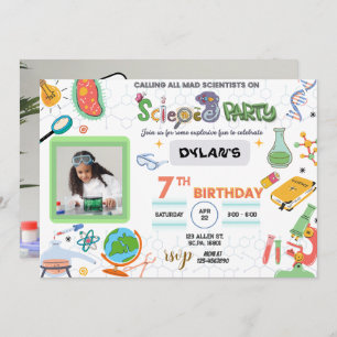 Mad Science Party, Scientist Birthday Invitation