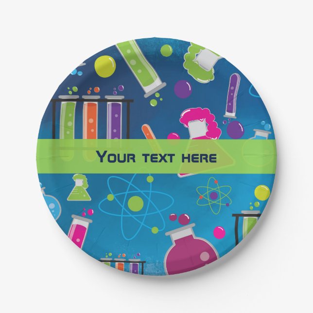Mad Science Scientist Birthday Party Plates (Front)