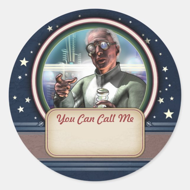 Mad Scientist #1 Name Tag Stickers (Front)