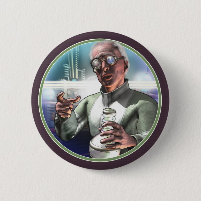 Mad Scientist #1 Round Button (Front)