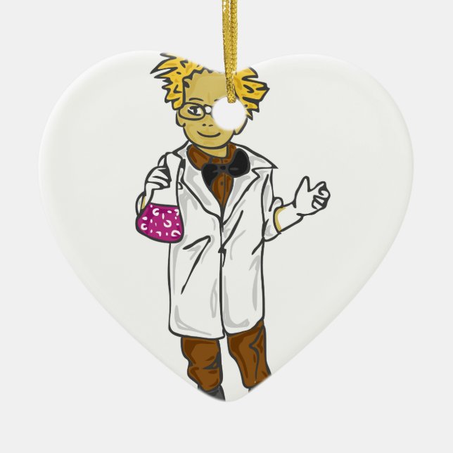 Mad scientist 4 - kid ceramic tree decoration (Front)