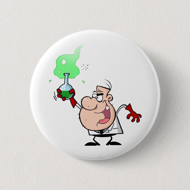 Mad Scientist 6 Cm Round Badge (Front)