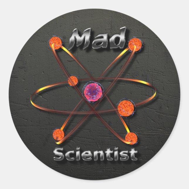 Mad Scientist Classic Round Sticker (Front)