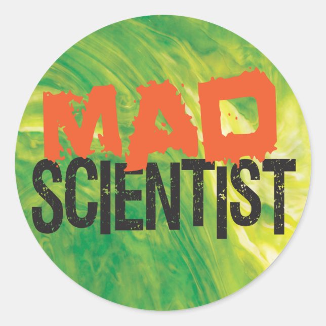 Mad Scientist Classic Round Sticker (Front)