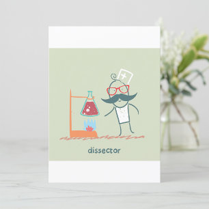 Mad Scientist Dissector with Moustache Invitation