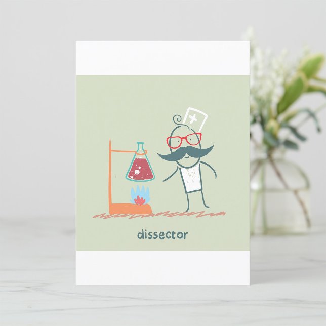 Mad Scientist Dissector with Moustache Invitation (Creator Uploaded)