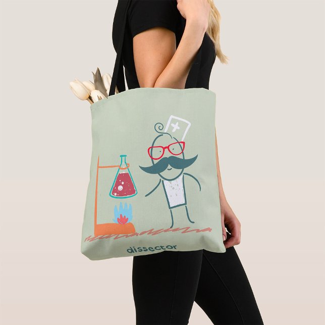 Mad Scientist Dissector with Moustache Tote Bag (Creator Uploaded)