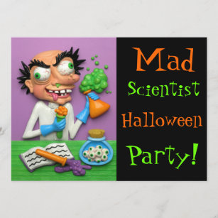 Mad Scientist Halloween Party Invitation