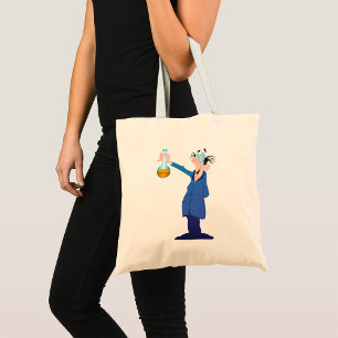 Mad Scientist Holding Beaker Fun Science Tote Bag
