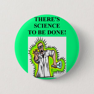mad scientist joke 6 cm round badge