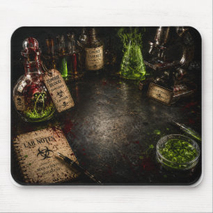 Mad Scientist Laboratory Halloween Party Mouse Pad