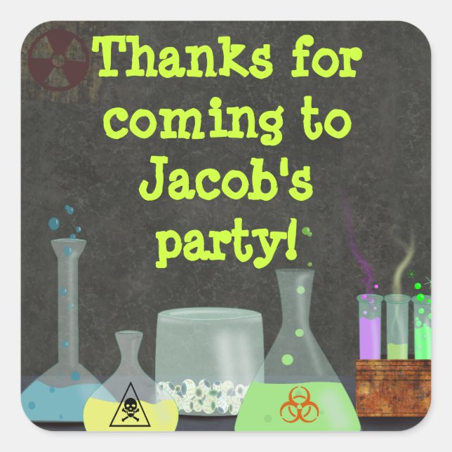 Mad Scientist Party Stickers (Front)