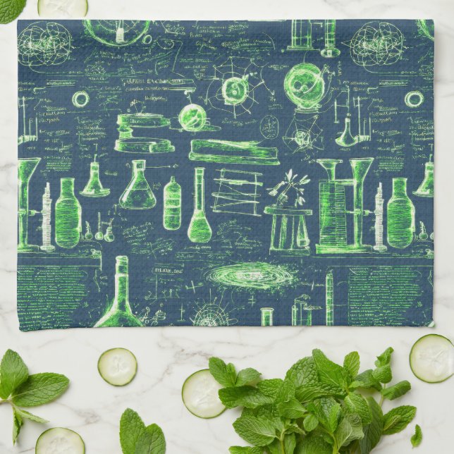 Mad Scientist’s ingenious blueprint  Tea Towel (Folded)