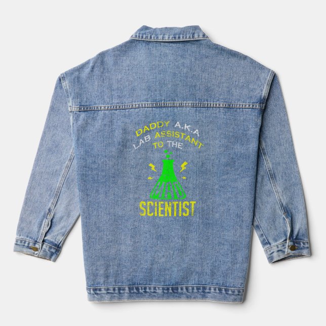 Mad Scientist Science For Men Dad Daddys Costume  Denim Jacket (Back)