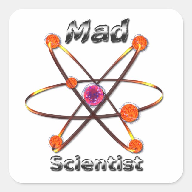 Mad Scientist Square Sticker (Front)