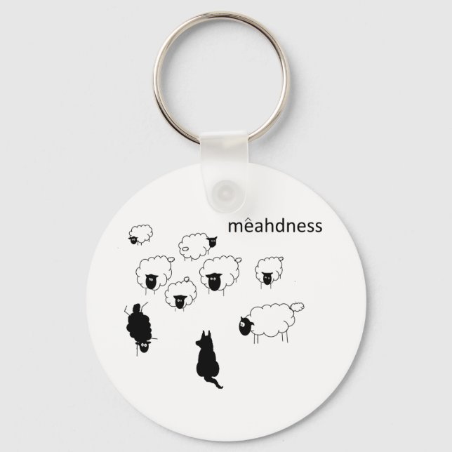 Mad Sheep doing handstand flock black sheep Key Ring (Front)