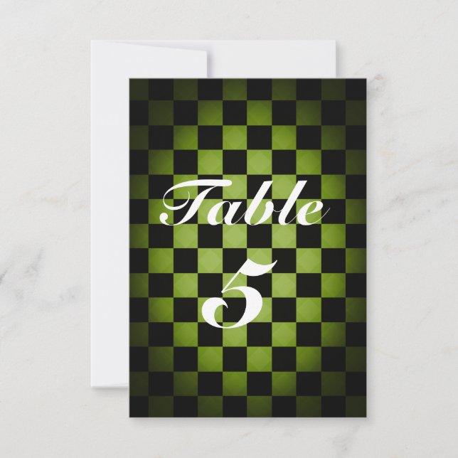 MAD TEA Party Whimsical Chequered Table Number Car (Front)