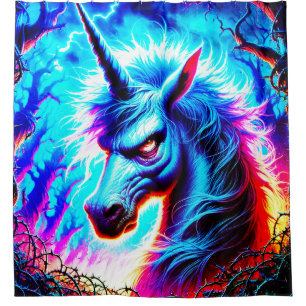 Mad Unicorn Shower Curtain