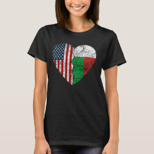 Madagascan American Flags Heart United States Mad T-Shirt