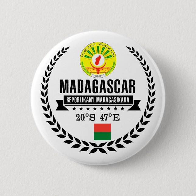 Madagascar 6 Cm Round Badge (Front)