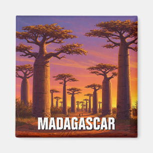 Madagascar Avenue of the Baobabs Travel Magnet