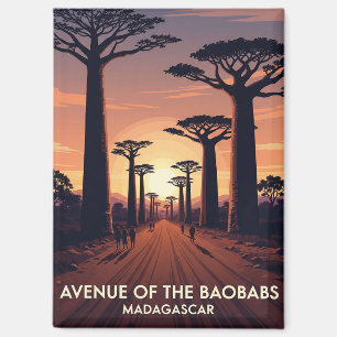 Madagascar Avenue of the Baobabs Travel Magnet
