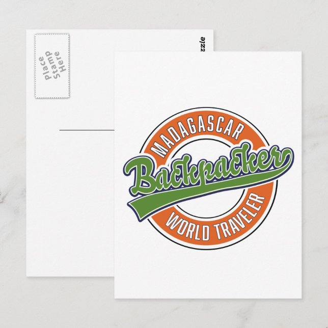 Madagascar Backpacker world traveller Postcard (Front/Back)