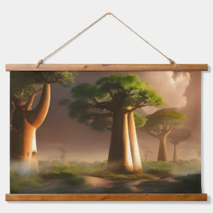 Madagascar Baobab Forest Fantasy   Hanging Tapestry