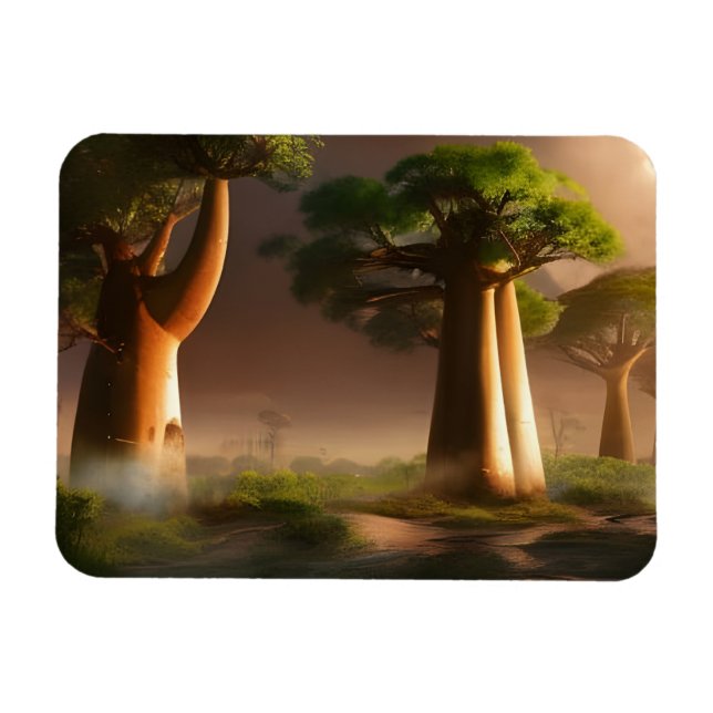 Madagascar Baobab Forest Fantasy Magnet (Horizontal)