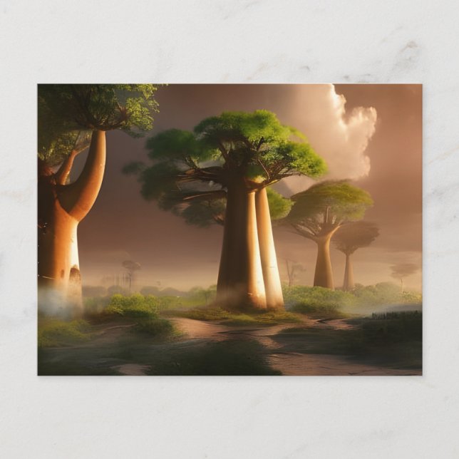 Madagascar Baobab Forest Fantasy  Postcard (Front)