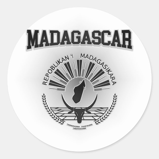 Madagascar Coat of Arms Classic Round Sticker (Front)