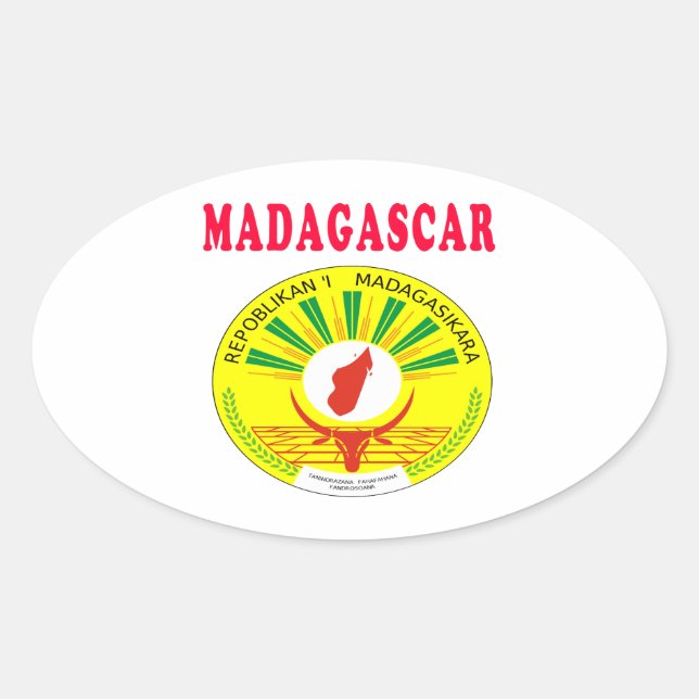 Madagascar Coat Of Arms Designs Oval Sticker (Front)