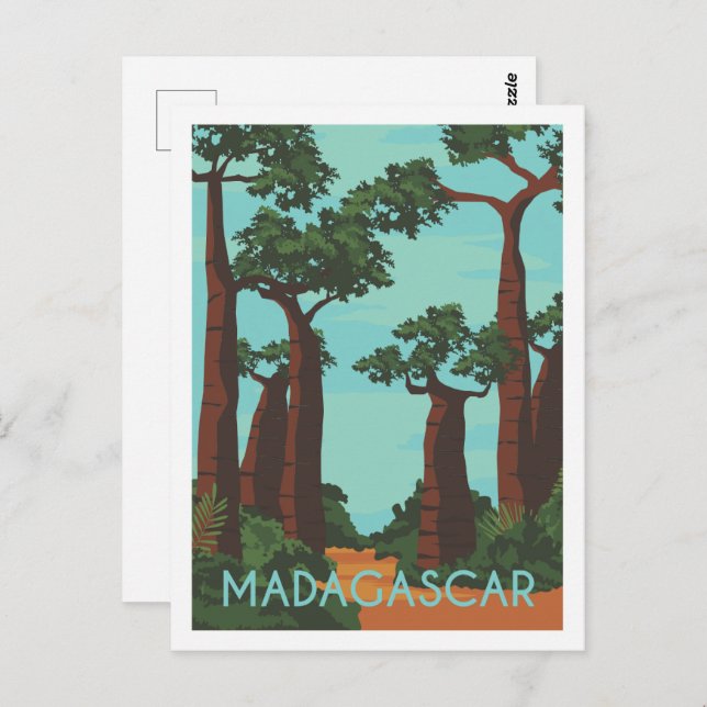 Madagascar Famous Travel Place Illustration Postcard (Front/Back)