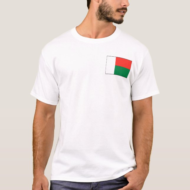 Madagascar Flag and Map T-Shirt (Front)