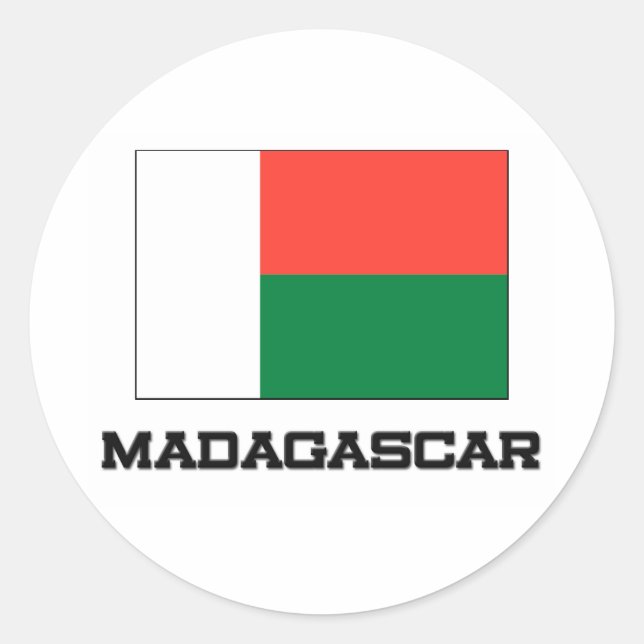 Madagascar Flag Classic Round Sticker (Front)