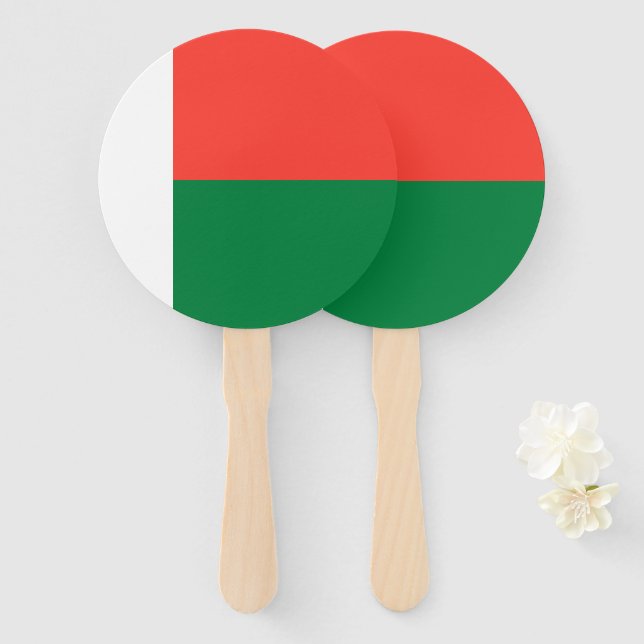 Madagascar flag hand fan (Front and Back)