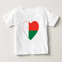Madagascar Flag Heart T-Shirt