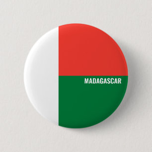 Madagascar Flag Inscription White Red Green 6 Cm Round Badge