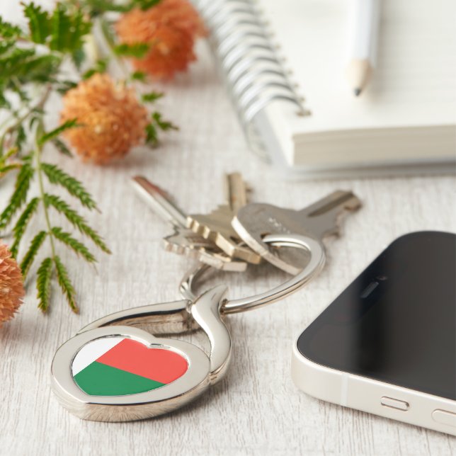 Madagascar flag key ring (Side)