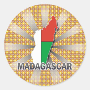 Madagascar Flag Map 2.0 Classic Round Sticker