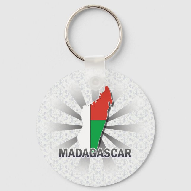 Madagascar Flag Map 2.0 Key Ring (Front)