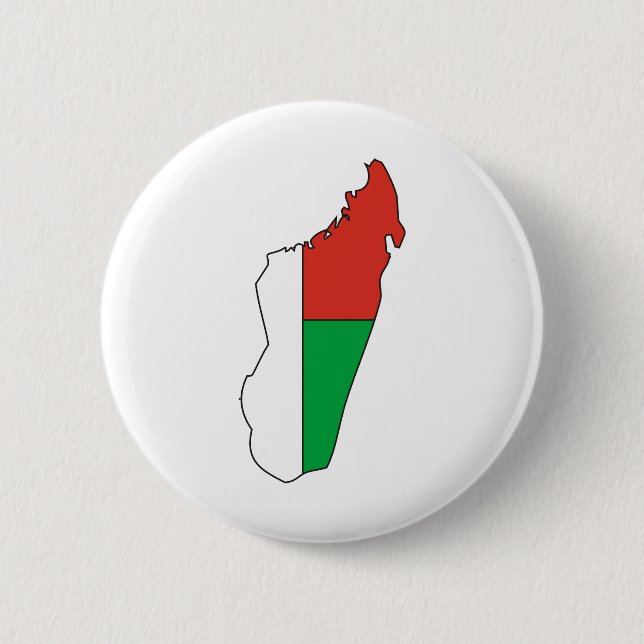 Madagascar Flag Map full size 6 Cm Round Badge (Front)