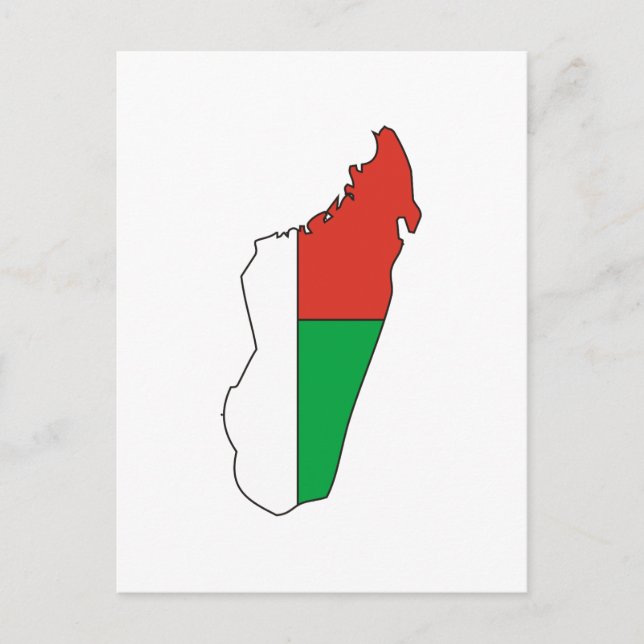 Madagascar flag map postcard (Front)