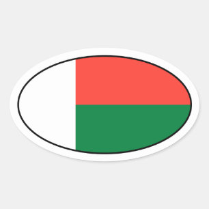 Madagascar Flag Oval Sticker