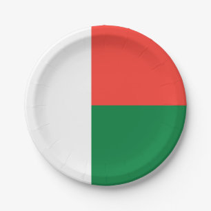 Madagascar Flag Paper Plate