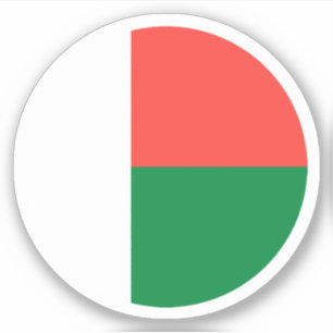 Madagascar Flag Round Sticker