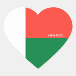 Madagascar Flag Splendid Patriotic Heart Sticker